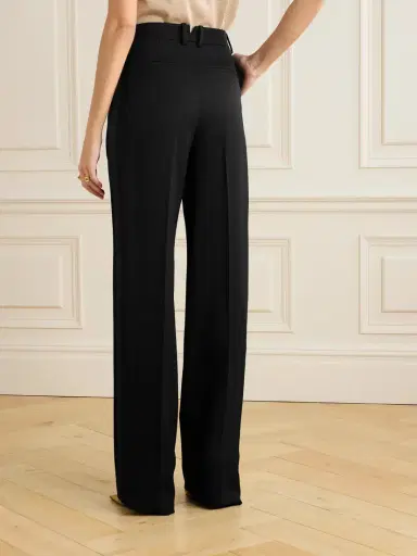 Saint Laurent Pleated Grain De Poudre Wool Straight-leg Pants | Thumbnail 4