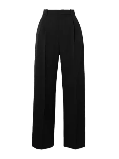 Saint Laurent Pleated Grain De Poudre Wool Straight-leg Pants | Thumbnail 1