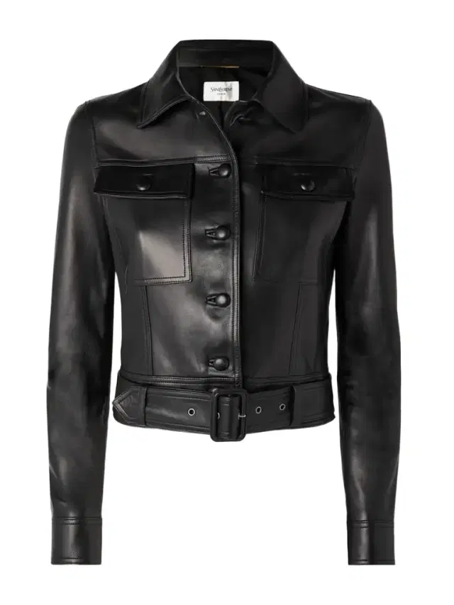 Belted Leather Biker Jacket
