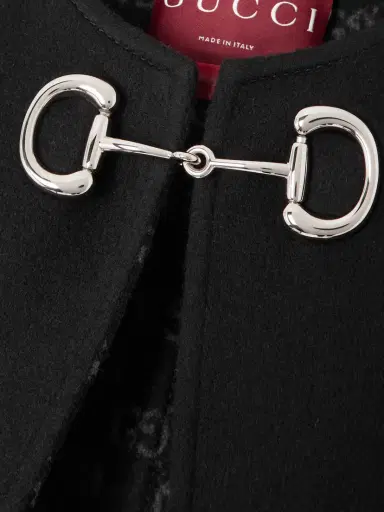 Gucci Horsebit-embellished Wool And Silk-blend Cape | Thumbnail 4 Gucci Horsebit-embellished Wool And Silk-blend Cape | Thumbnail 4