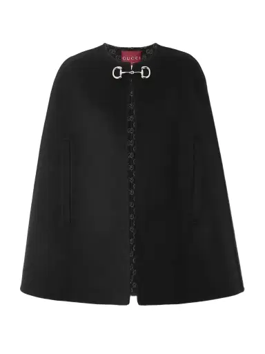 Gucci Horsebit-embellished Wool And Silk-blend Cape | Thumbnail 1 Gucci Horsebit-embellished Wool And Silk-blend Cape | Thumbnail 1