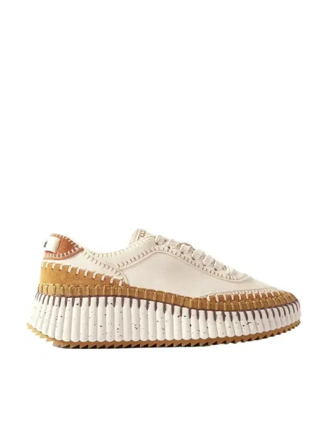 Nama Embroidered Leather-trimmed Suede Sneakers