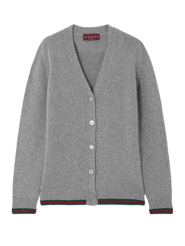 Striped Wool And Cashmere-blend Cardigan
