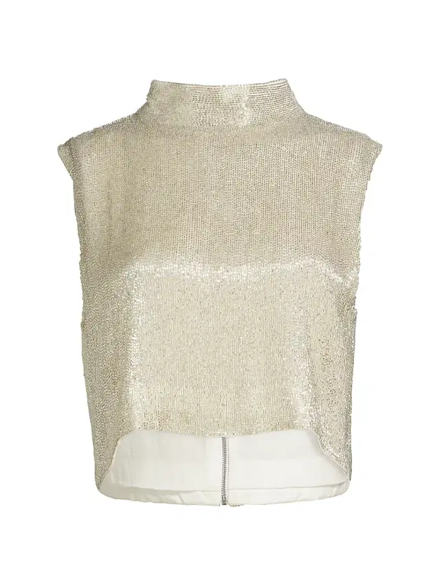 Women's Gigi Beaded Silk Sleeveless Top -