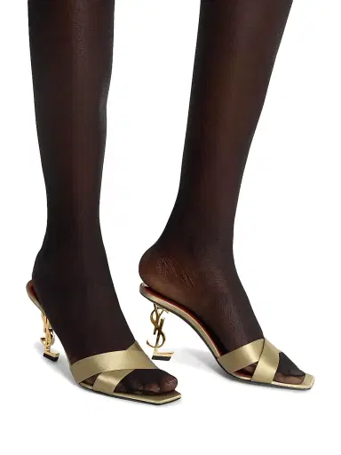 Saint Laurent Women's Opyum Mules in Satin Crepe | Thumbnail 4 Saint Laurent Women's Opyum Mules in Satin Crepe | Thumbnail 4