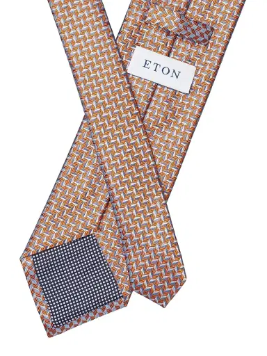 Eton Men's Geometric Woven Silk Tie | Thumbnail 3