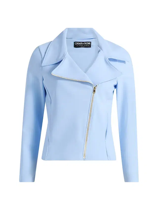 Chiara Boni La Petite Robe Women's Kiodo Boca Moto Jacket - Blue Aura