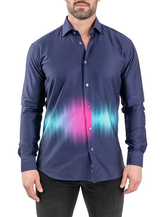 Men's Fibonacci Aurora Shirt - Purple