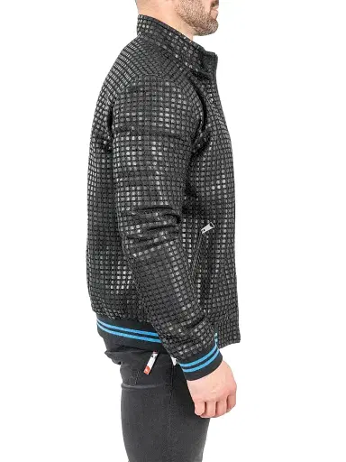 Maceoo Men's Leather Geometric Jacket - Black | Thumbnail 6 Maceoo Men's Leather Geometric Jacket - Black | Thumbnail 6