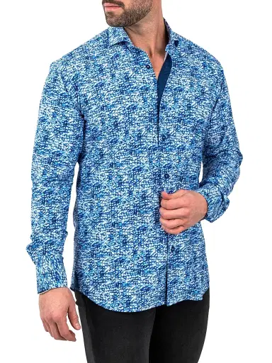 Maceoo Men's Einstein Stretch Shirt - Blue | Thumbnail 4 Maceoo Men's Einstein Stretch Shirt - Blue | Thumbnail 4