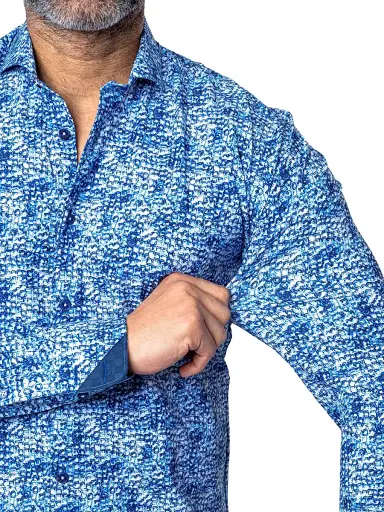 Maceoo Men's Einstein Stretch Shirt - Blue | Thumbnail 7 Maceoo Men's Einstein Stretch Shirt - Blue | Thumbnail 7