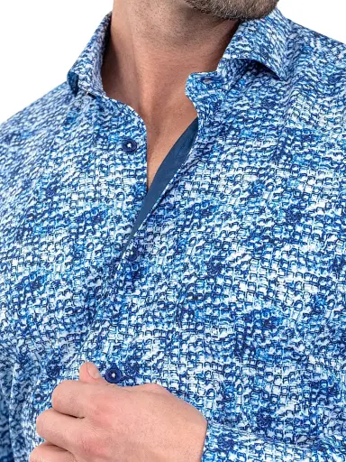 Maceoo Men's Einstein Stretch Shirt - Blue | Thumbnail 8 Maceoo Men's Einstein Stretch Shirt - Blue | Thumbnail 8
