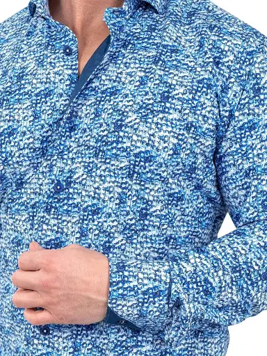Maceoo Men's Einstein Stretch Shirt - Blue | Thumbnail 9 Maceoo Men's Einstein Stretch Shirt - Blue | Thumbnail 9