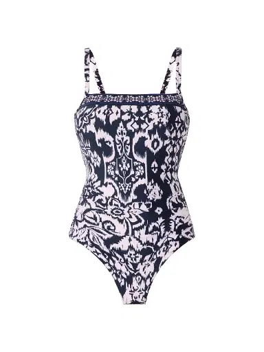 Miraclesuit Swim Women's Talavera Kara Abstract One-Piece Swimsuit - Midnight White - Size 16 | Thumbnail 1