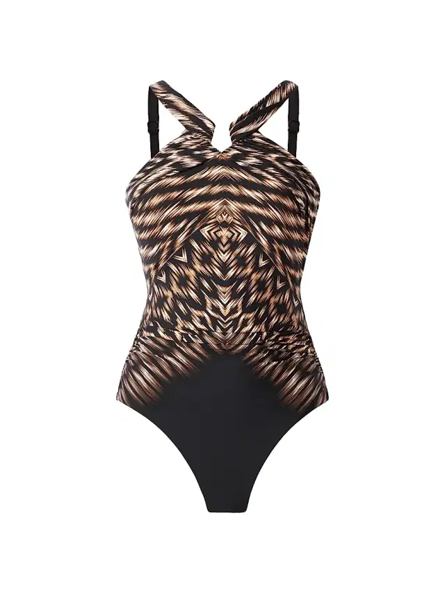 Women's Topkapi Aphrodite Abstract One-Piece Swimsuit - Black Multi