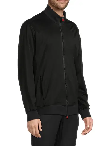 Kiton Men's Swim Cotton Jacket - Black | Thumbnail 4