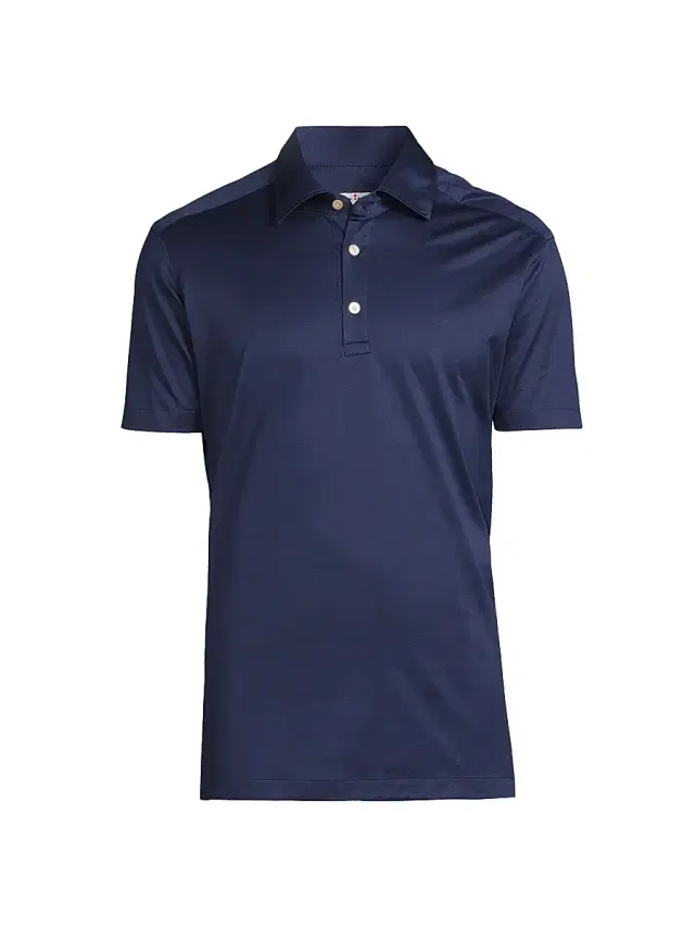 Men's Cotton Jersey Polo Shirt - Blue