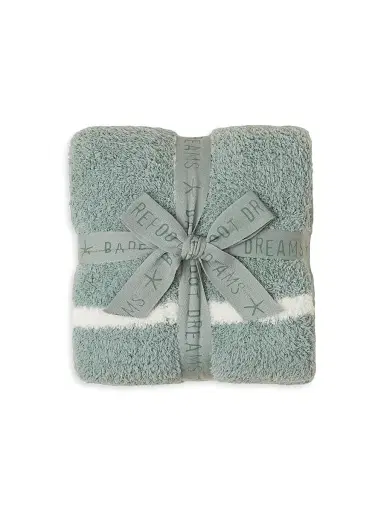 Barefoot Dreams Cozychic Grid Plaid Stroller Blanket - Sage Green | Thumbnail 1