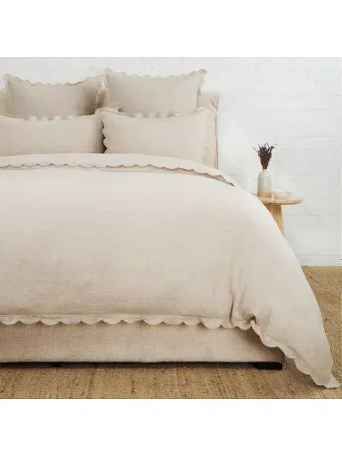 Pom Pom at Home Kelly Linen Duvet Cover & Shams Collection - Flax King | Thumbnail 5