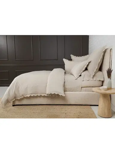 Pom Pom at Home Kelly Linen Duvet Cover & Shams Collection - Flax King | Thumbnail 8