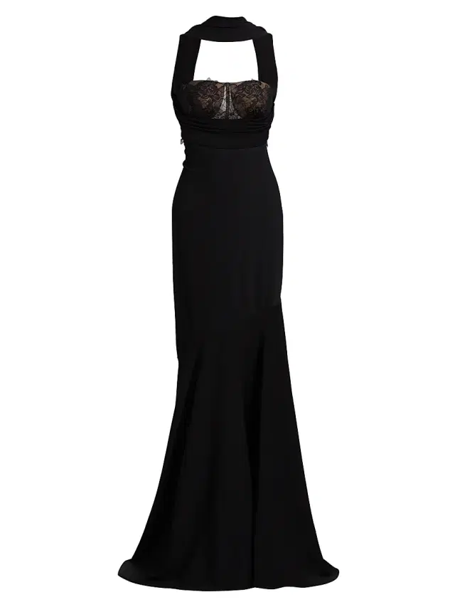 Atelier Prabal Gurung Women's Allegra Stretch Crêpe Mermaid Gown - Black