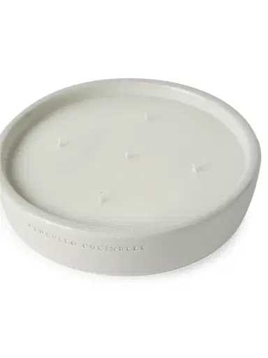 Brunello Cucinelli Extra Large Scented Candle in Ceramic Vessel - White | Thumbnail 2