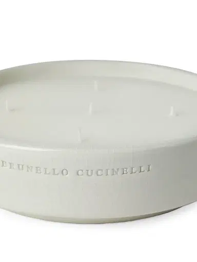 Brunello Cucinelli Extra Large Scented Candle in Ceramic Vessel - White | Thumbnail 3