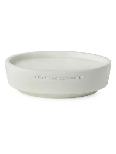 Brunello Cucinelli Extra Large Scented Candle in Ceramic Vessel - White | Thumbnail 1