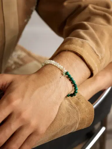 Sydney Evan 14-Karat Gold Multi-Stone Beaded Bracelet - Men | Thumbnail 2