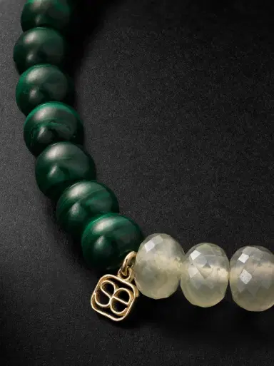 Sydney Evan 14-Karat Gold Multi-Stone Beaded Bracelet - Men | Thumbnail 3
