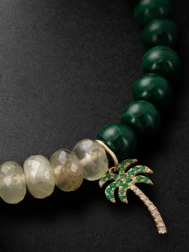 Sydney Evan 14-Karat Gold Multi-Stone Beaded Bracelet - Men | Thumbnail 4