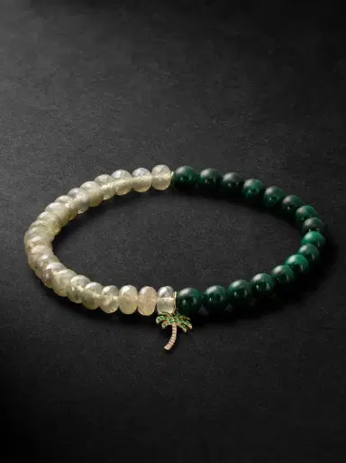 Sydney Evan 14-Karat Gold Multi-Stone Beaded Bracelet - Men | Thumbnail 1