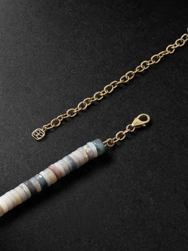 Sydney Evan 14-Karat Gold, Diamond and Opal Beaded Necklace - Men | Thumbnail 3 Sydney Evan 14-Karat Gold, Diamond and Opal Beaded Necklace - Men | Thumbnail 3