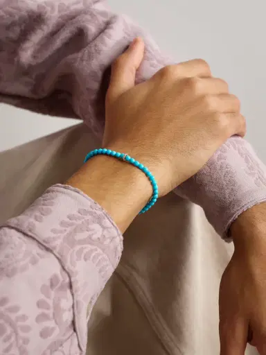 Sydney Evan 14-Karat Gold, Diamond and Turquoise Beaded Bracelet - Men | Thumbnail 2 Sydney Evan 14-Karat Gold, Diamond and Turquoise Beaded Bracelet - Men | Thumbnail 2