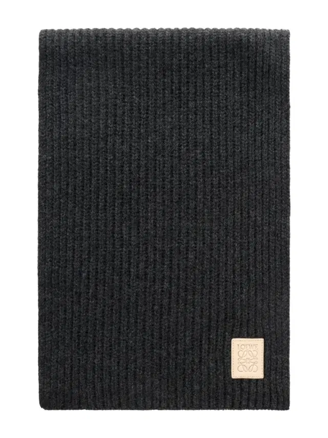 Loewe Logo-Appliquéd Ribbed Cashmere Scarf - Men