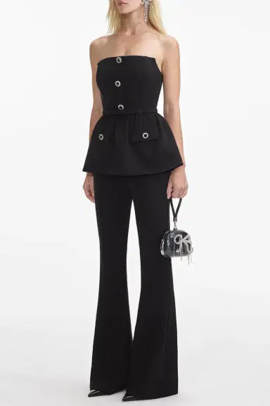 Self-Portrait Strapless Flare Jumpsuit | Thumbnail 2