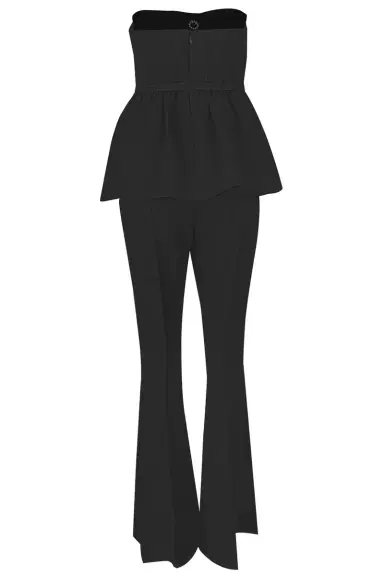 Self-Portrait Strapless Flare Jumpsuit | Thumbnail 5