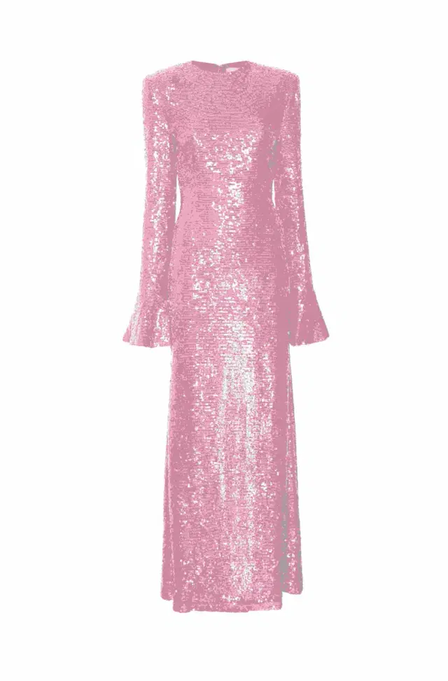 LAPOINTE Sequin Flare Sleeve Maxi Dress