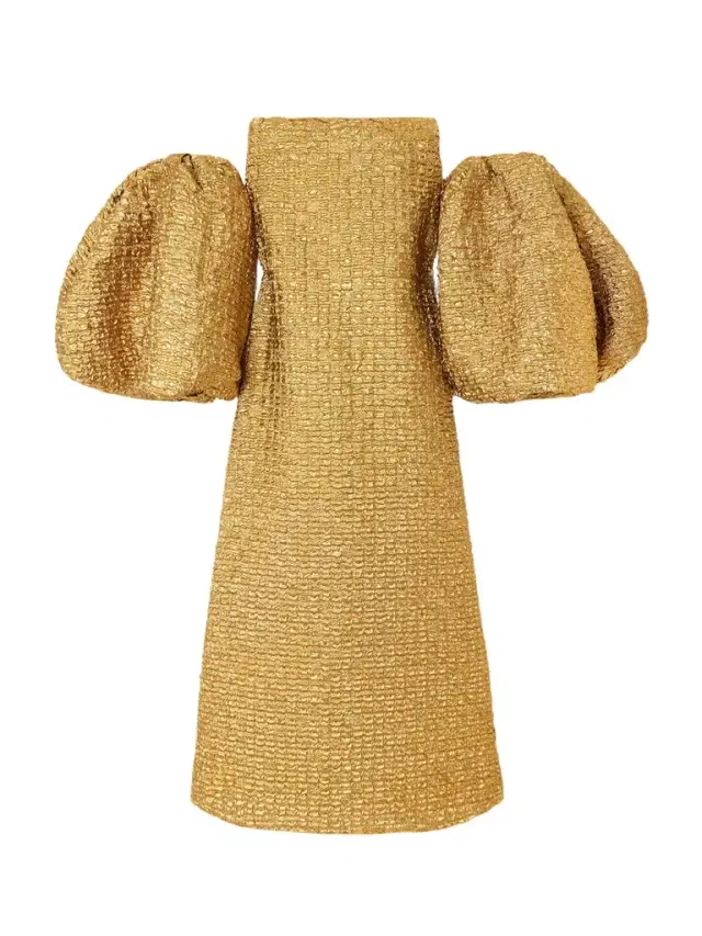 Off-the-shoulder Metallic-cloqué Gown