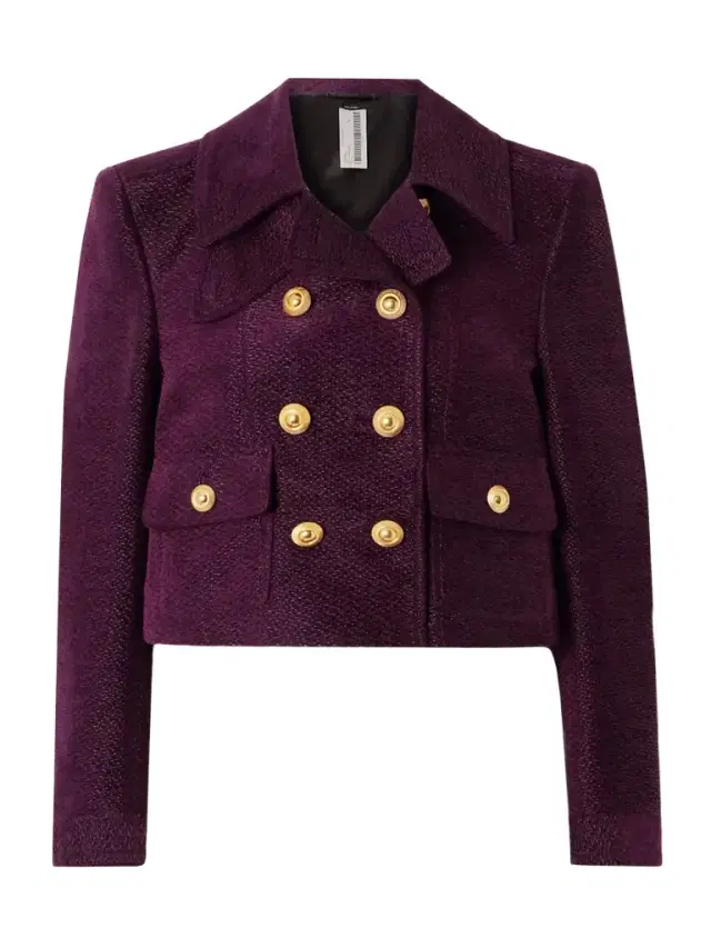 Double-breasted Metallic Tweed Jacket