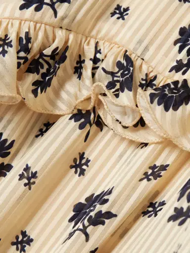 Valentino Garavani Ruffled Printed Striped Silk-jacquard Blouse | Thumbnail 5