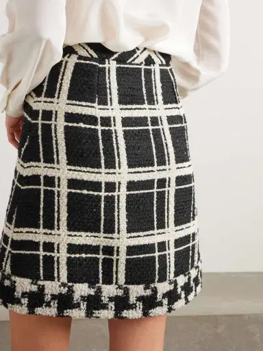Valentino Garavani Checked Wool-blend Tweed Bouclé Mini Skirt | Thumbnail 3
