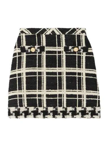 Valentino Garavani Checked Wool-blend Tweed Bouclé Mini Skirt | Thumbnail 1