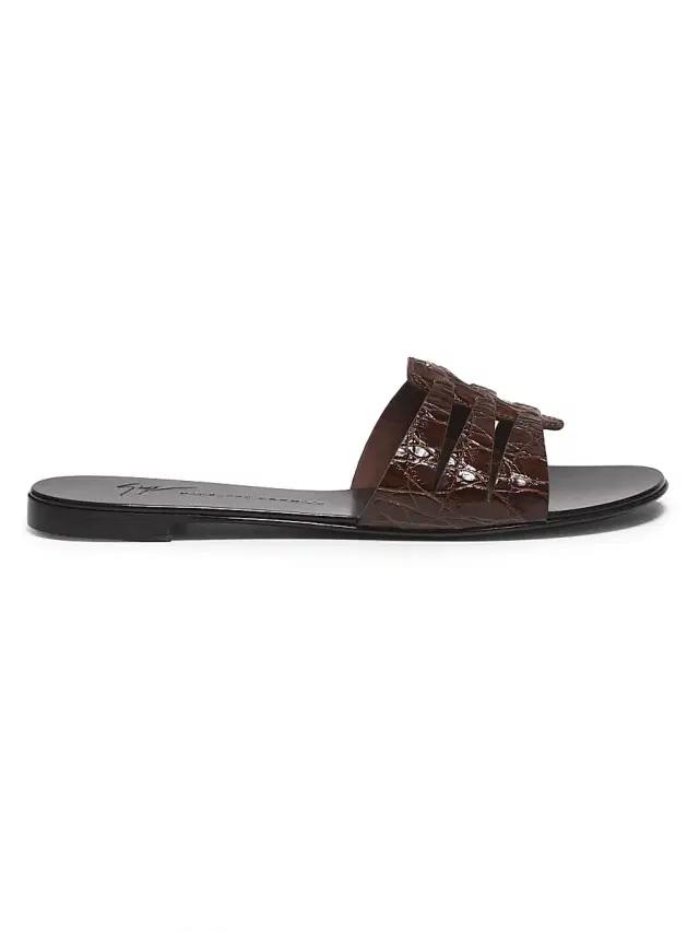 Giuseppe Zanotti Women's Crocodile-Embossed Leather Sandals - Cuoio