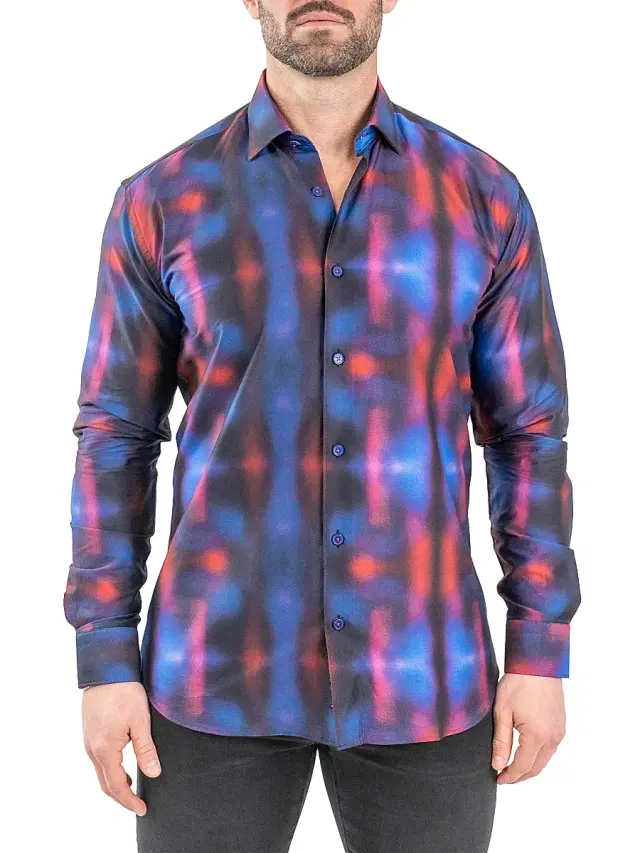 Men's Fibonacci Twilight Shirt - Multicolored