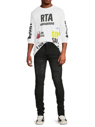 RTA Men's Bryant Slim-Fit Mid-Rise Jeans - Charcoal Crystals | Thumbnail 2 RTA Men's Bryant Slim-Fit Mid-Rise Jeans - Charcoal Crystals | Thumbnail 2