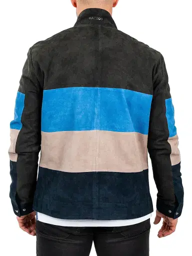 Maceoo Men's Leather Multi Panels Jacket - Multicolored | Thumbnail 6 Maceoo Men's Leather Multi Panels Jacket - Multicolored | Thumbnail 6