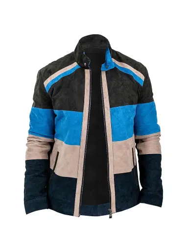 Maceoo Men's Leather Multi Panels Jacket - Multicolored | Thumbnail 1 Maceoo Men's Leather Multi Panels Jacket - Multicolored | Thumbnail 1