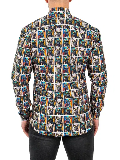 Maceoo Men's Fibonacci Puppy Portrait Shirt | Thumbnail 3
