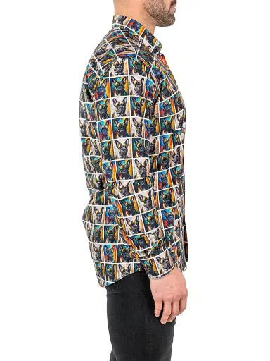 Maceoo Men's Fibonacci Puppy Portrait Shirt | Thumbnail 4